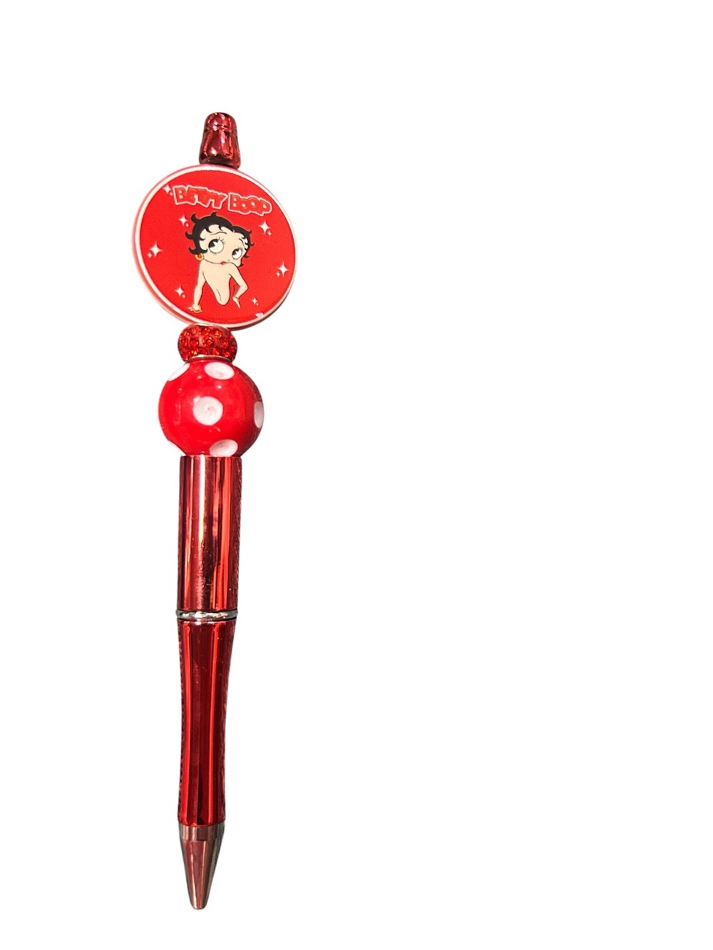 Betty Boop Red Metallic Beaded Ballpoint Pen